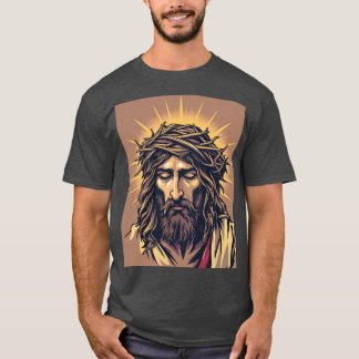 T-shirt Sauveur radiant : Jésus avec la couronne d'épines 