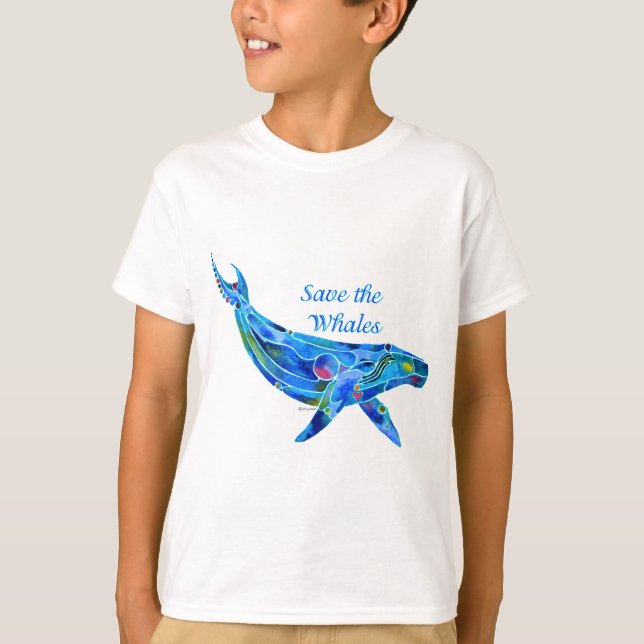 T-shirt Sauvez la baleine de bosse (Devant)
