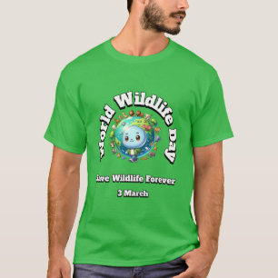 T-shirt Sauvez La Faune. Journée mondiale de la faune