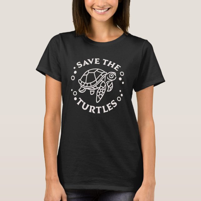 T-shirt Sauvez la faune marine des tortues (Devant)