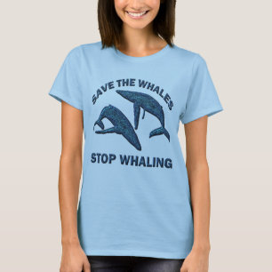 T-SHIRT SAUVEZ LA PÊCHE À LA BALEINE D'ARRÊT DE BALEINES
