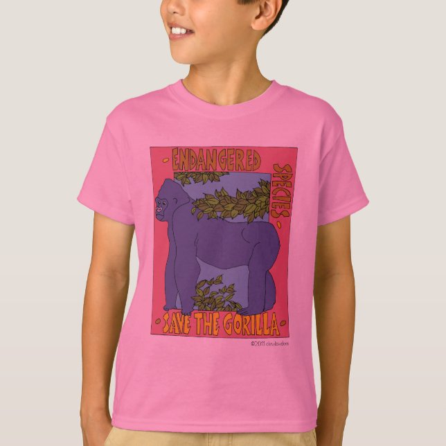 T-shirt Sauvez la pièce en t de gorille (Devant)