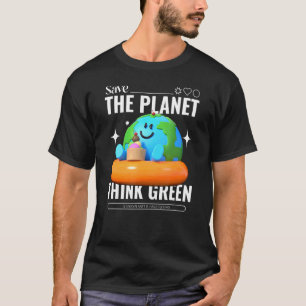 T-shirt Sauvez la planète Penser vert