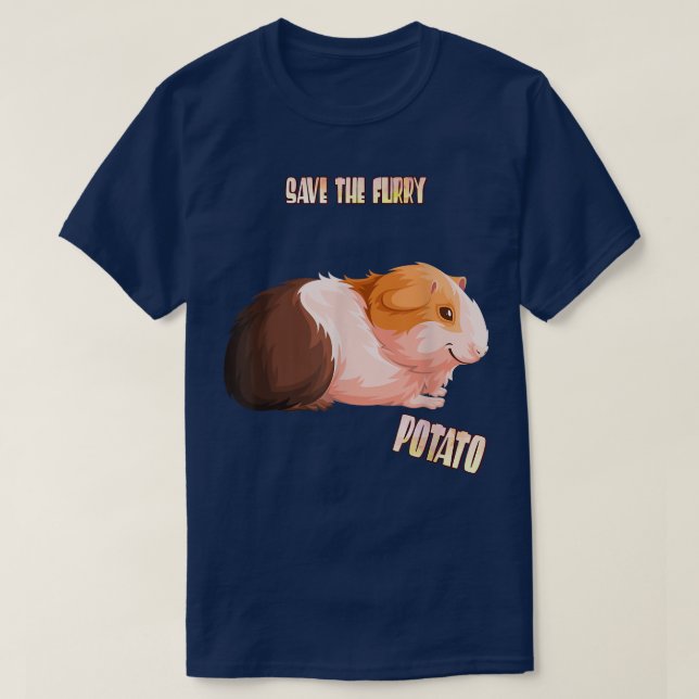 T-shirt Sauvez la pomme de terre fourrure Guinée Cochon Fu (Design devant)
