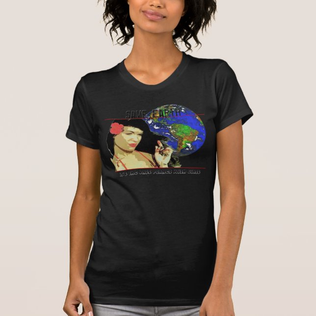 T-shirt Sauvez la terre que c'est la seule planète avec (Devant)