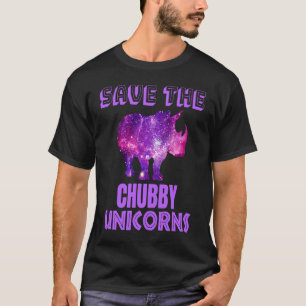 T-shirt Sauvez le Chubby Unicorns Gras Rhino Galaxy Vintag