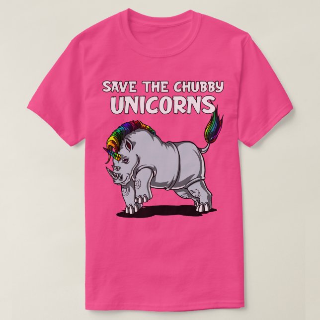 T-shirt Sauvez Le Chubby Unicorns Rhino (Design devant)