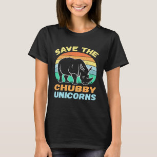 T-shirt Sauvez Le Chubby Unicorns Vintage Rhino Animal Rig