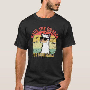 T-shirt Sauvez le drame pour votre Mama Retro Vintage Lama