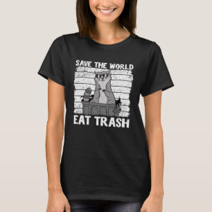 T-shirt Sauvez le monde Mangez les ordures poubelle Panda