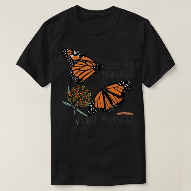 T-shirt Sauvez Le Plante Des Monarques Un Petit Papillon G (Design devant)