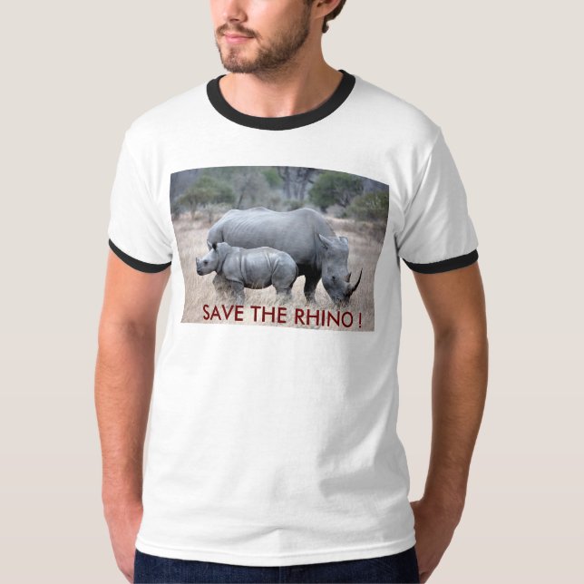 T-shirt Sauvez le rhinocéros ! (Devant)