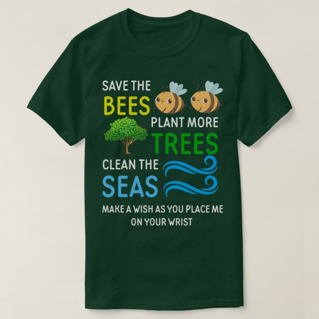 T-shirt Sauvez Les Abeilles Et Les MersChangement Climatiq (Design devant)