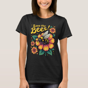 T-shirt Sauvez les abeilles Floral Honeybee Tee femmes