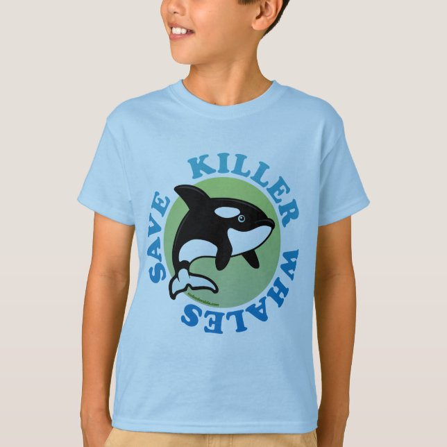 T-shirt Sauvez les baleines tueuses (Devant)