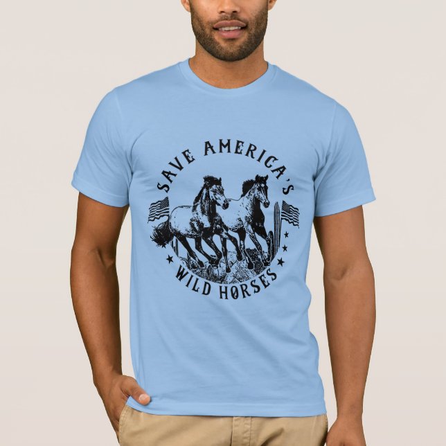 T-shirt Sauvez les chevaux sauvages (Devant)