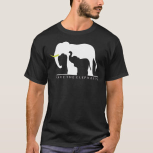 T-shirt Sauvez les éléphants (le noir)
