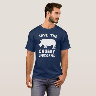 T-shirt Sauvez les licornes potelées avec la silhouette de
