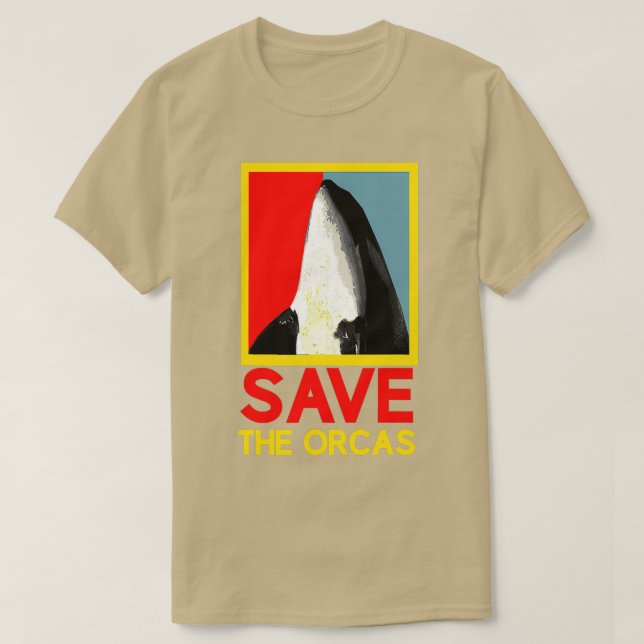 T-shirt Sauvez les orques tueur baleine Panda de mer 2 (Design devant)