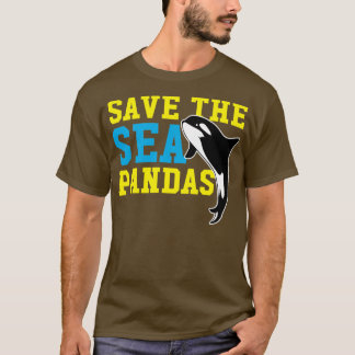 T-shirt Sauvez Les Pandas De Mer Drôle Mignonne Orca Tueur