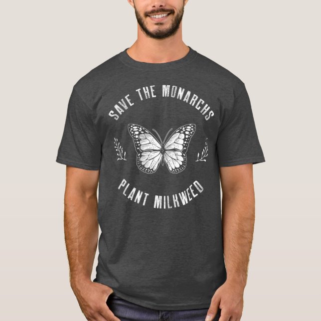 T-shirt Sauvez les papillons Plantes Monarques (Devant)