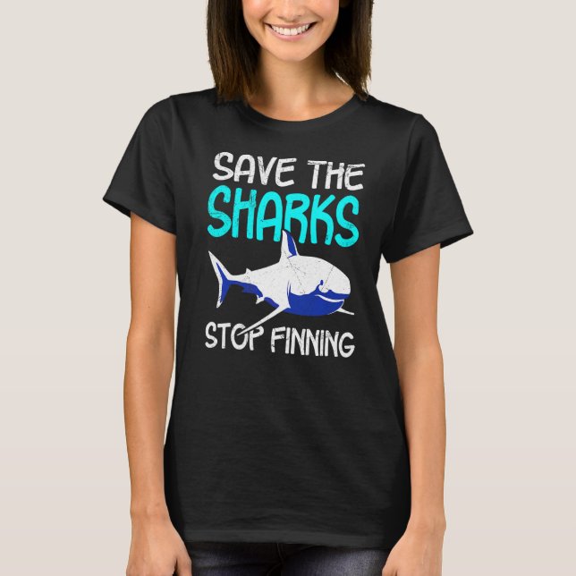 T-shirt Sauvez Les Requins Arrêtez De Finir Le Requin (Devant)