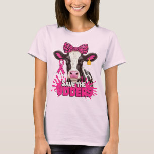 T-shirt Sauvez Les Udders - Drôle Cancer Du Sein Vache