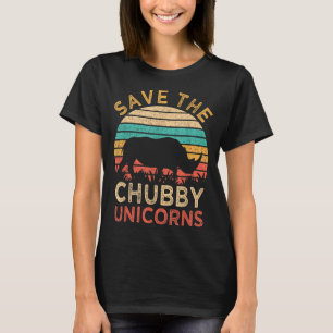 T-shirt Sauvez Les Unicornes Chubby Vintage Funny Rhino An