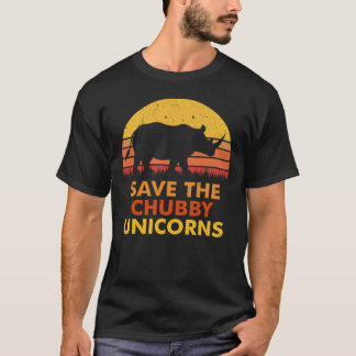 T-shirt Sauvez Les Unicornes De Chubby Pour Vous Vintage.