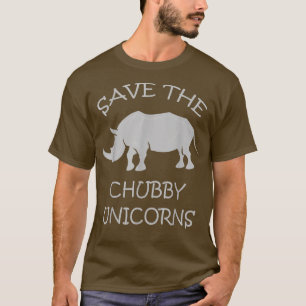 T-shirt Sauvez Les Unicornes De Chubby Rhinos Drôle
