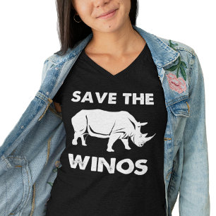 T-shirt Sauvez les Winos avec des rhinocéros