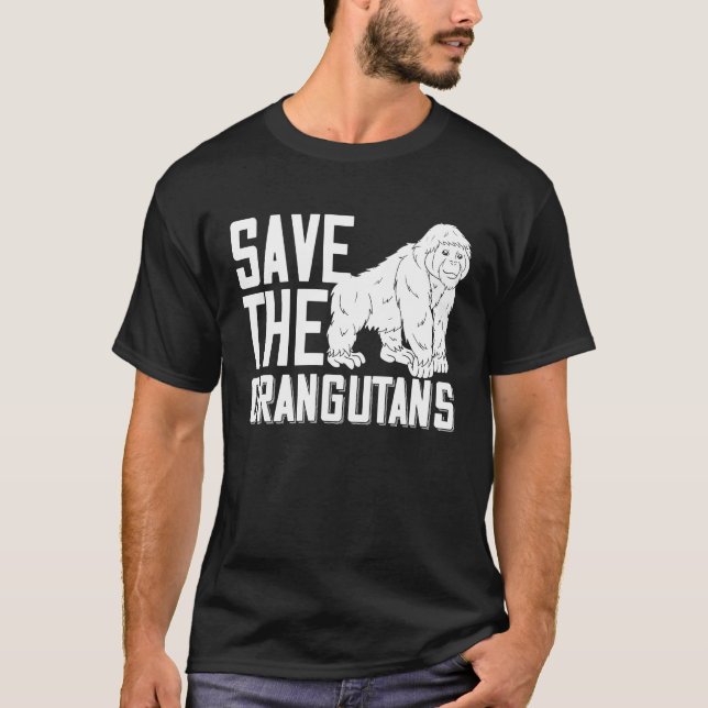 T-shirt Sauvez l'île aux singes des Orangoutans (Devant)