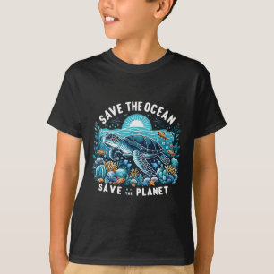 T-shirt Sauvez L'Océan Sauvez La Planète Cool Tortue De Me