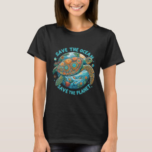 T-shirt Sauvez L'Océan Sauvez La Planète Mignonne Tortue D