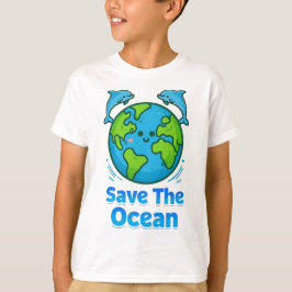 T-shirt Sauvez l'Océan, Sauvez la Terre et les dauphins Te
