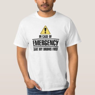 T-shirt Sauvez mes tambours d'abord (la couleur noire)