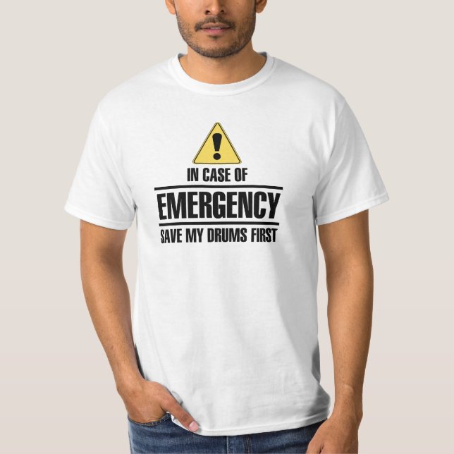 T-shirt Sauvez mes tambours d'abord (la couleur noire) (Devant)