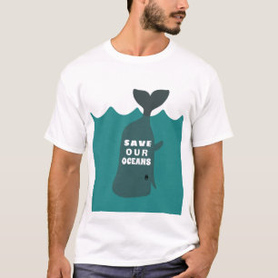 T-shirt Sauvez nos océans Baleine d'art De l'environnement