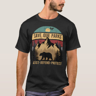 T-shirt Sauvez Nos Parcs Nationaux Américains Randonnée Et
