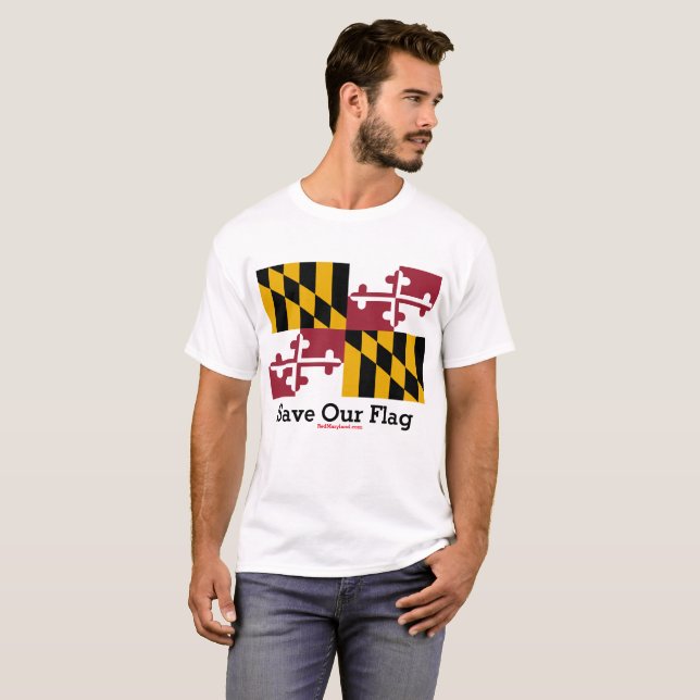 T-shirt Sauvez notre chemise de drapeau (Devant entier)