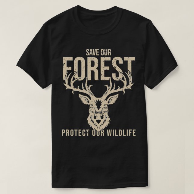 T-shirt Sauvez notre forêt Protégez notre faune Graphique  (Design devant)