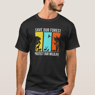 T-shirt Sauvez Notre Forêt Protégez Notre Faune Randonnée 