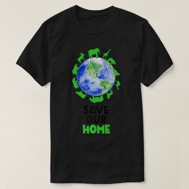T-shirt Sauvez notre maison Animaux Conservation de la fau (Design devant)