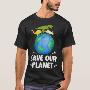 T-shirt Sauvez Notre Planète Dinosaure Enfants Jours des t