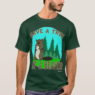 T-SHIRT SAUVEZ UN ARBRE MANGENT UN CASTOR