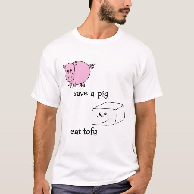 T-shirt sauvez un porc mangent le tofu (Devant)