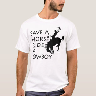 T-shirt Sauvez un tour de cheval un cowboy