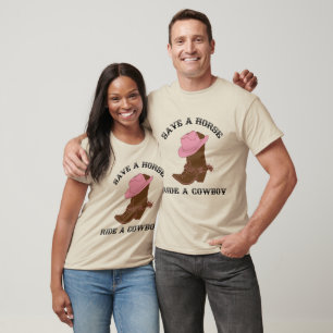 T-shirt Sauvez une balade à cheval sur un cowboy