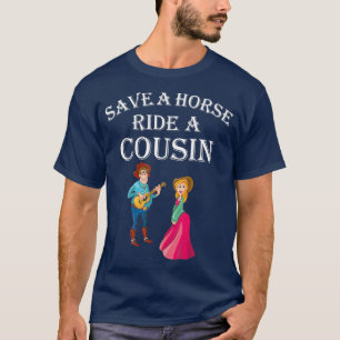 T-shirt Sauvez une balade à cheval Un Cousin Hillbilly Red