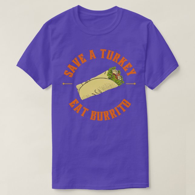 T-shirt Sauvez une dinde mangez burrito (Design devant)